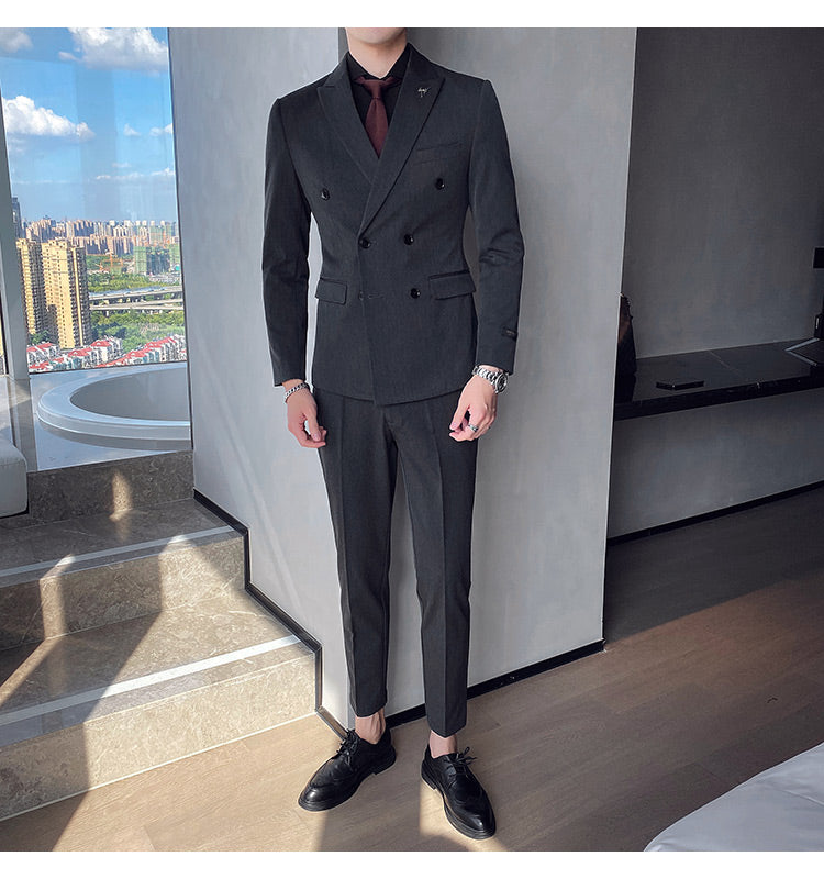 British Double Breasted Slim Fit Tuxedos + Pant