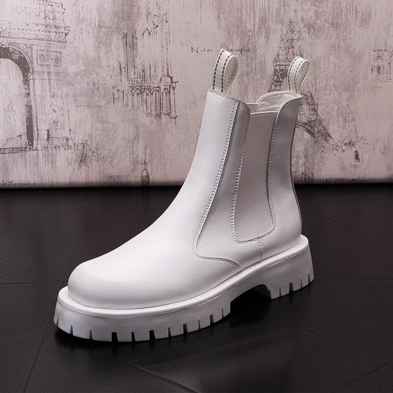 British White Chelsea Boots