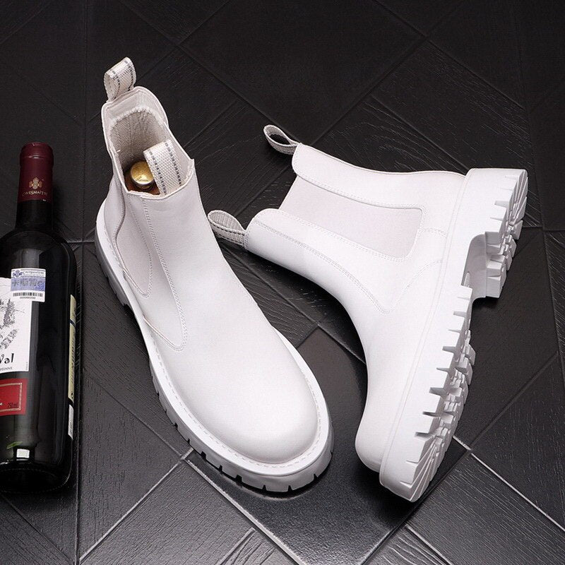 British White Chelsea Boots