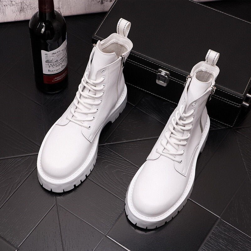 British White Chelsea Boots