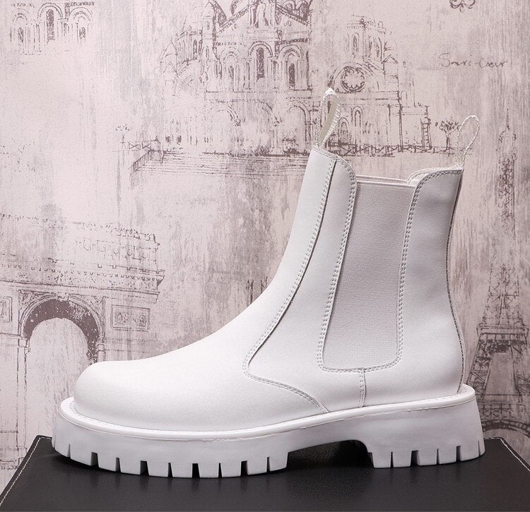 British White Chelsea Boots