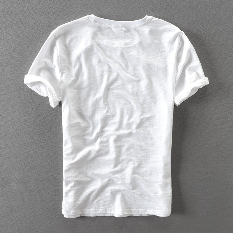 Creative Embroidery Short Sleeve Linen Fashion T-shirt