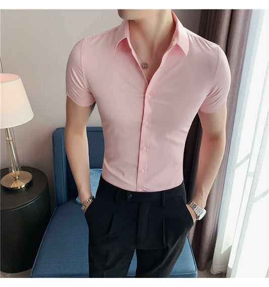 Fashion Short Sleeve Slim Fit Casual Shirts