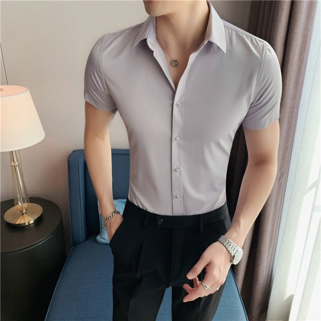 Fashion Short Sleeve Slim Fit Casual Shirts