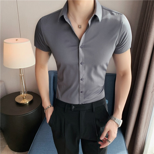 Fashion Short Sleeve Slim Fit Casual Shirts