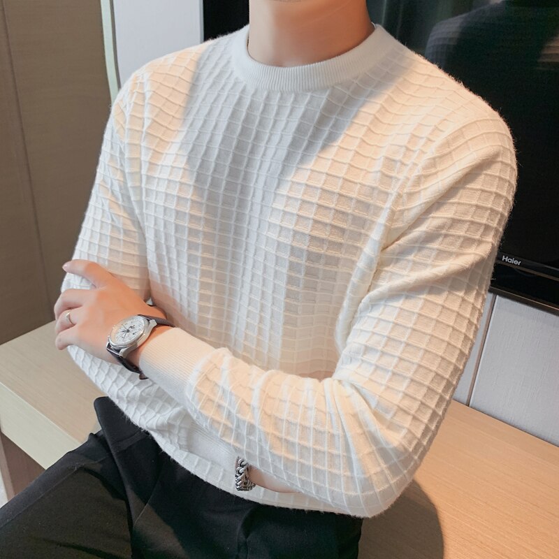 Plaid Slim Fit Casual Sweater