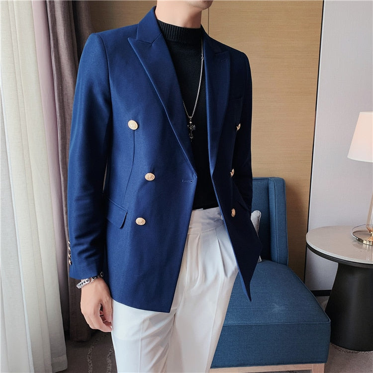 Casual Suit Vintage Double Breasted Blazer