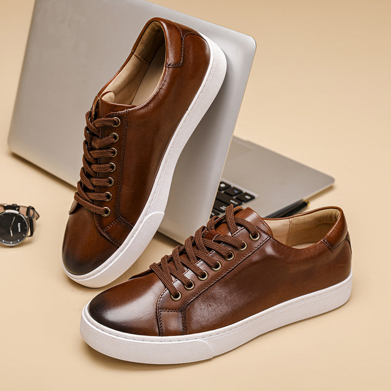 Casual Leather Lace Up Sneakers